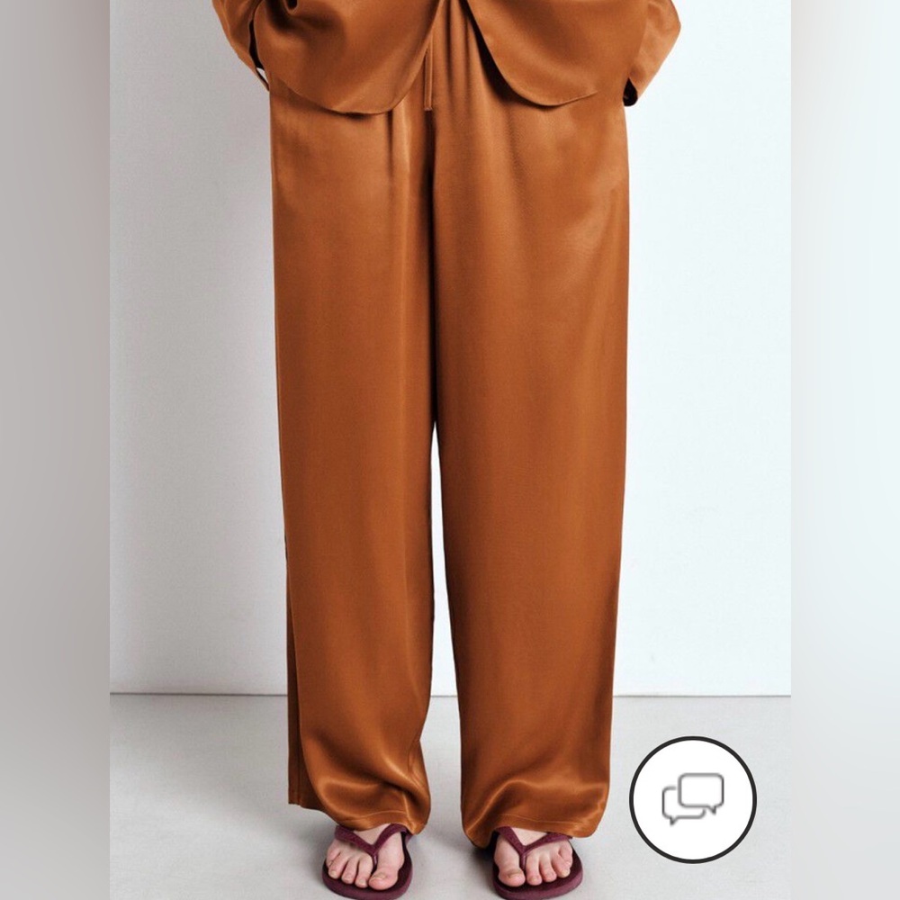 Bar III Burnt Orange Satin Trousers